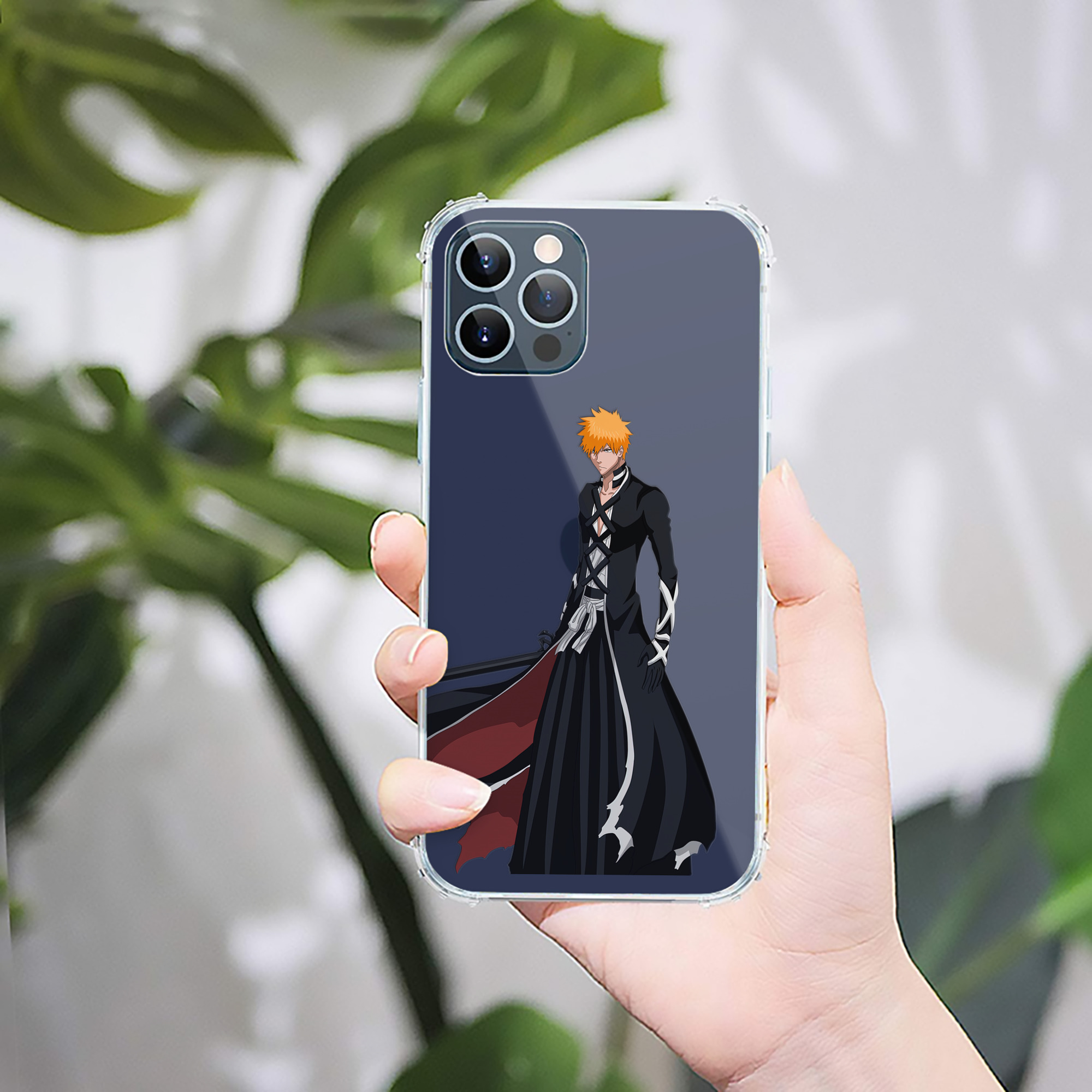 （画像用） ブリーチ 黒崎一護（くろさき いちご）BLEACH Kurosaki Ichigo 【iPhone 12シリーズ対応】透明スマホケース（クリアソフトケース）